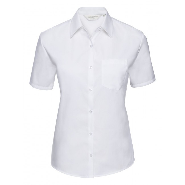 Ladies' Short Sleeve Pure Cotton Poplin Shirt